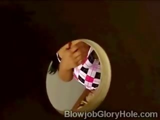 Ebony babe Finds Big grandness Hole Next To Her In Bathroom