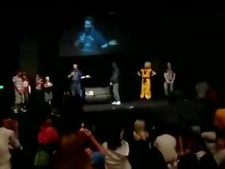 Various Amateur Cfnm stripling Pisses On Stage