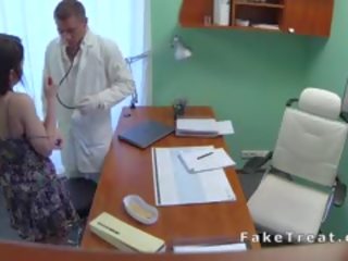 Therapist Bangs Natural Big Boobs Brunette