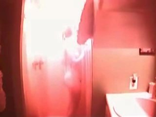 Superior busty teen caught in the shower on hidden cam