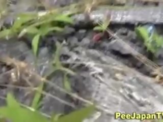 Japanes sweetheart Peeing Outside
