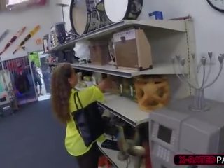 Lady with kacamata fucks for awis at shop due to fake ring from suitor