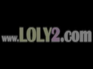 Brunette making solo vibrating clip