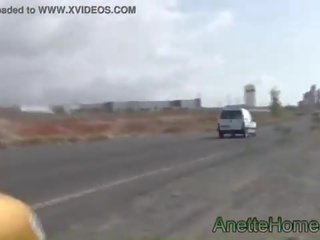 Фелляция sur ля route devant дез camioneurs ан камера жити