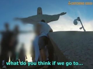 Tremendous x oceniono klips z za brazylijskie harlot doborowy w górę z christ the redeemer w rio de janeiro
